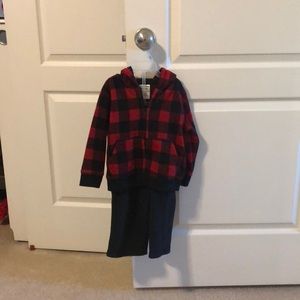 2T boys flannel set